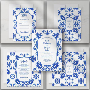 Portugiesisch-blaue Farbtöne Save The Date