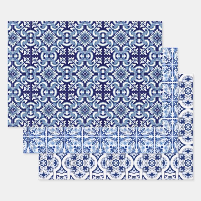 Portugiesisch-blaue Fliese Geschenkpapier Set (Set)