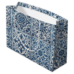 Portugiesisch-blaue Fliese Große Geschenktüte
