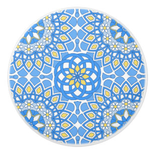 Portugiesisch-blaue Fliese Keramikknauf