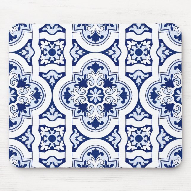 Portugiesisch-blaue Fliese Mousepad (Vorne)