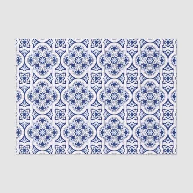 Portugiesisch-blaue Fliese Seidenpapier (Vorderseite)