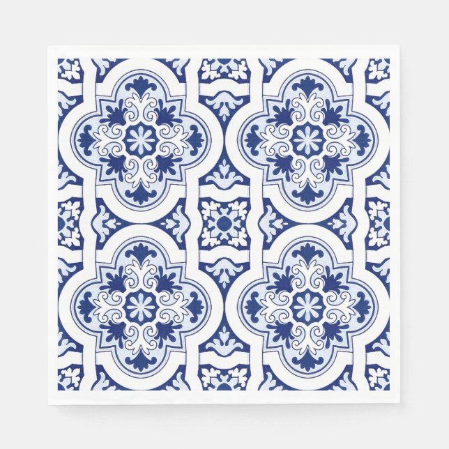 Portugiesisch-blaue Fliese Serviette (Vorderseite)