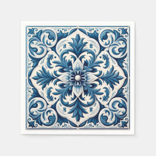 Portugiesisch-blaue Fliese Serviette