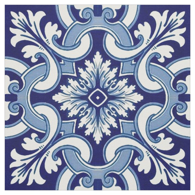 Portugiesisch-blaue Fliese Stoff (Muster)