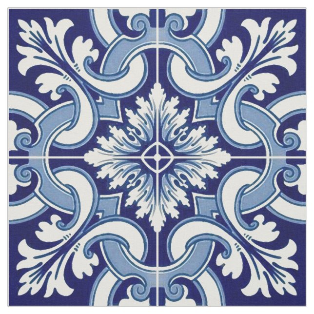 Portugiesisch-blaue Fliese Stoff (Muster)