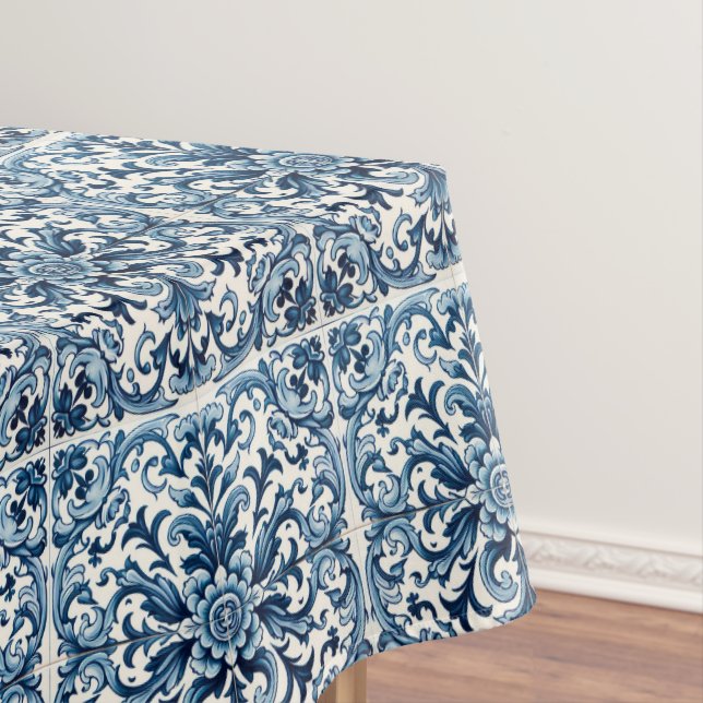 Portugiesisch-blaue Fliese Tischdecke (Beispiel)
