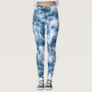 Portugiesisch-blaue Fliesen romantisches Szenemust Leggings