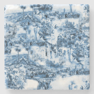 Portugiesisch-blaue Fliesen romantisches Szenemust Steinuntersetzer