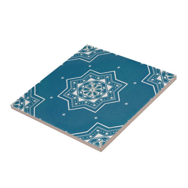 Portugiesisch-Blauer Azulejos-Muster Fliese (Seite)