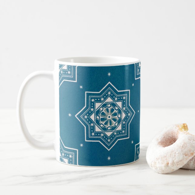Portugiesisch-Blauer Azulejos-Muster Kaffeetasse (Mit Donut)