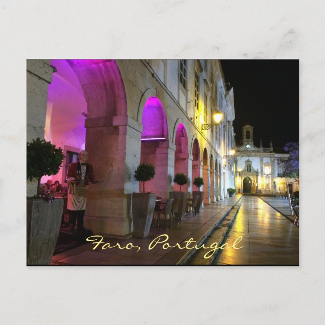 Portugiesisch: Faro, Portugal - Arco da Vila Postkarte (Vorderseite)