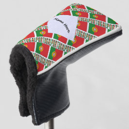 Portugiesisch Flagge getanzt Schwarz Personalisier Golf Headcover