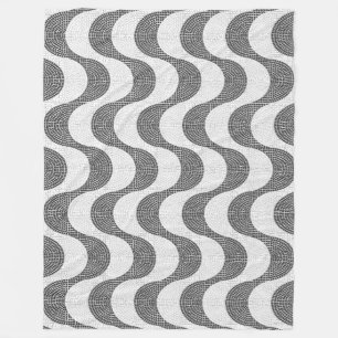 Portugiesisch-Kobelstein Schwarz-Weiß-Wellen Fleecedecke