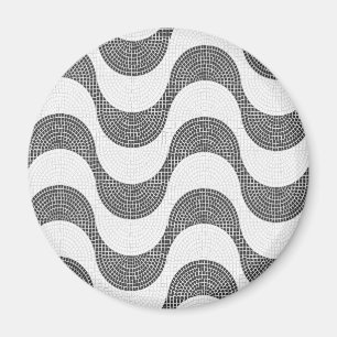 Portugiesisch-Kobelstein Schwarz-Weiß-Wellen Magnet