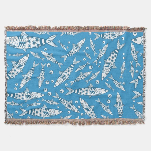 Portugiesisch Lissabon Sardines Pattern Azulejos B Decke (Vorderseite)