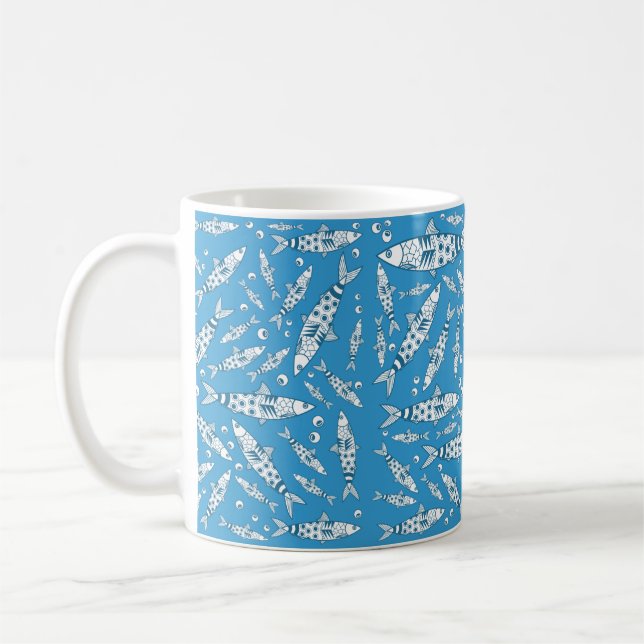 Portugiesisch Lissabon Sardines Pattern Azulejos B Kaffeetasse (Links)