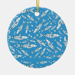 Portugiesisch Lissabon Sardines Pattern Azulejos B Keramik Ornament