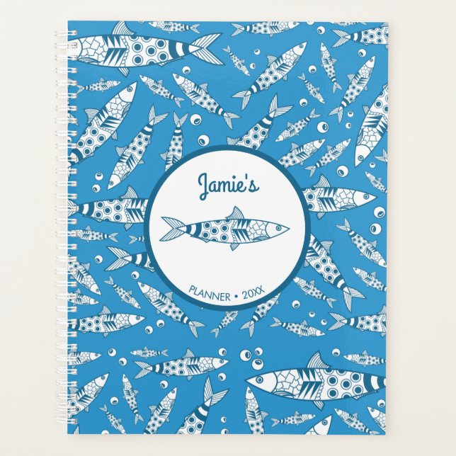 Portugiesisch Lissabon Sardines Pattern Azulejos B Planer (Vorderseite)