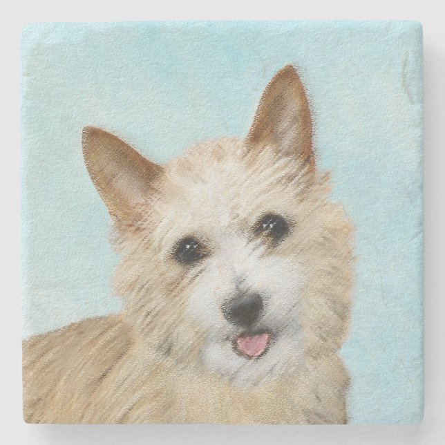 Portugiesisch Podengo Pequeno Malerei - Originelle Steinuntersetzer (Vorderseite)