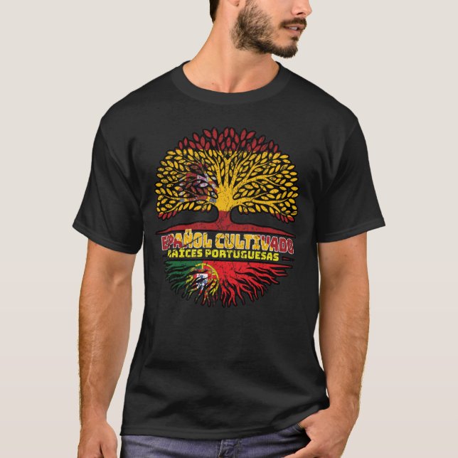 Portugiesisch Portugal Spanien Fahne für Baumhirte T-Shirt (Vorderseite)