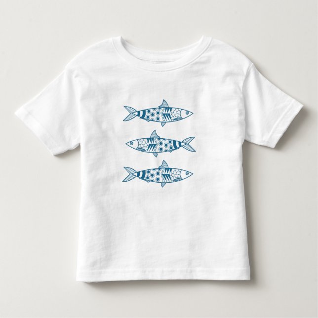 Portugiesisch Sardines Pattern Azulejos Kleinkind T-shirt (Vorderseite)