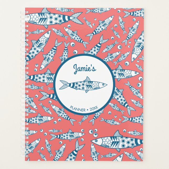 Portugiesisch Sardines Pattern Azulejos Pink Planer (Vorderseite)