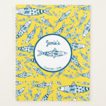 Portugiesisch Sardines Pattern Azulejos Yellow