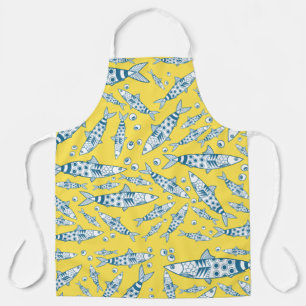 Portugiesisch Sardines Pattern Azulejos Yellow Schürze