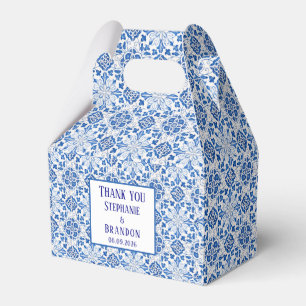 Portugiesisch Tiles Blue Mediterranean Wedding Geschenkschachtel