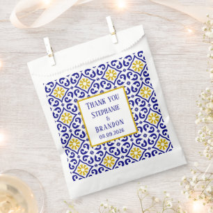 Portugiesisch Tiles Blue Mediterranean Wedding Geschenktütchen