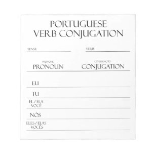 Portugiesisch Verbs Conjugation Practice Notizblock