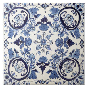 Portugiesisch Vintage Blau und Weiß Fliese