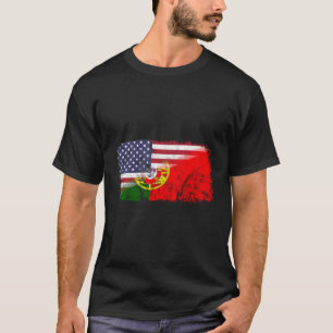Portugiesische amerikanische Flagge - Amerikanisch T-Shirt