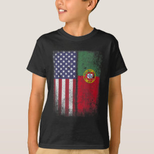 Portugiesische amerikanische Flagge Portugal USA T-Shirt
