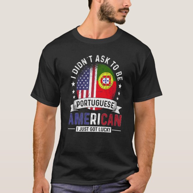 Portugiesische amerikanische Länder Flaggen: Portu T-Shirt (Vorderseite)