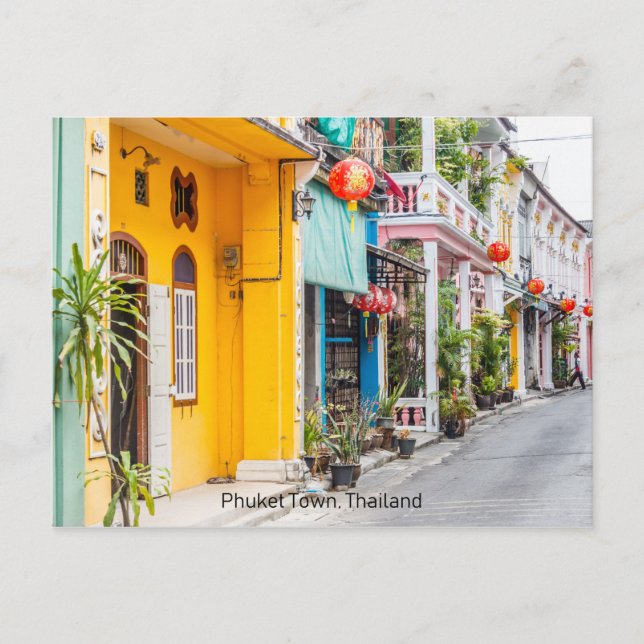 Portugiesische Architektur von Sino in Soi Romanee Postkarte (Vorderseite)