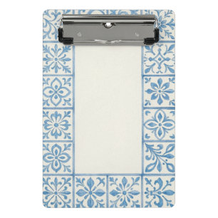 Portugiesische Azulejo-Fliese blau stationäres Des Mini Klemmbrett