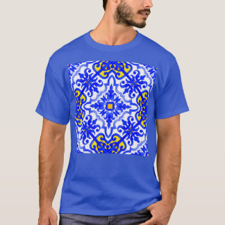 Portugiesische Azulejo-Fliesen Blau und Weiß präch T-Shirt