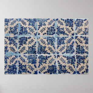 Portugiesische Azulejo-Fliesen Poster
