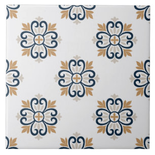 Portugiesische Azulejos Mittelmeerblau weiß braun Fliese