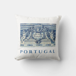 Portugiesische blau-weiße Wandfliesen mit Engeln Kissen