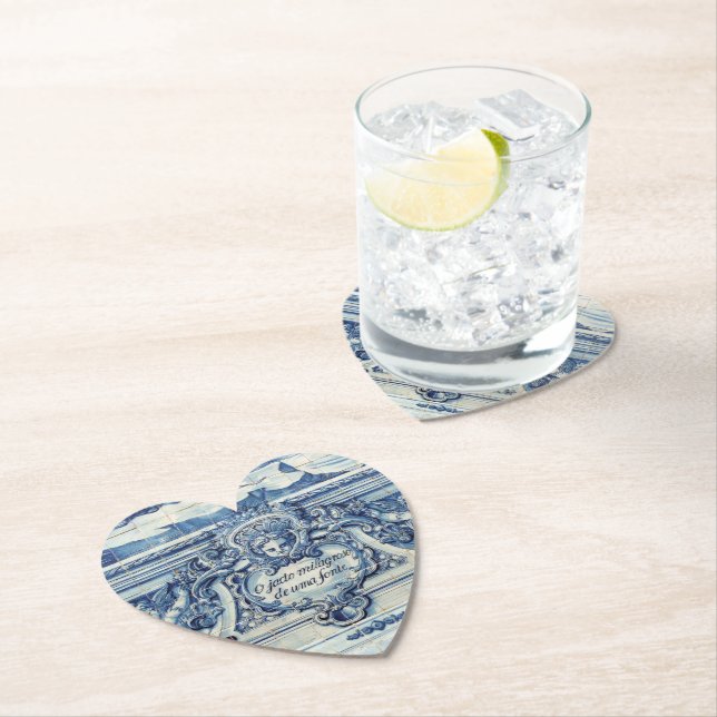 Portugiesische blau-weiße Wandfliesen mit Engeln Untersetzer (Vor Ort)