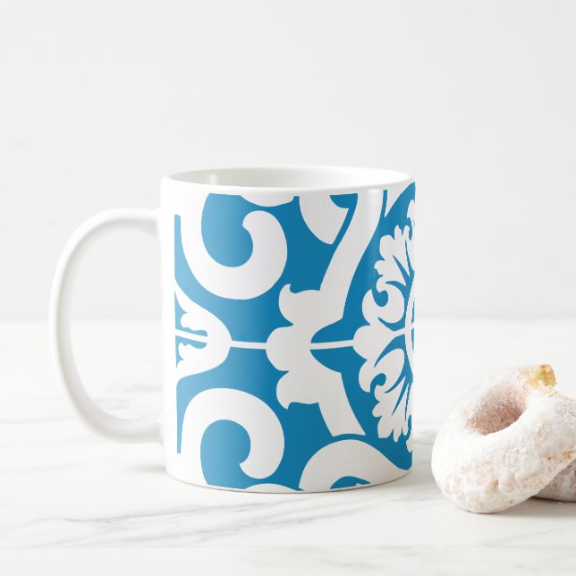 Portugiesische blaue Fliesen 1 Kaffeetasse (Mit Donut)