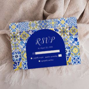Portugiesische Blaue Gelbe Weiße Fliesen Bogen Hoc RSVP Karte