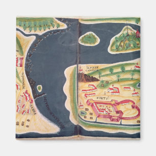 Portugiesische Erforschungskarte von Mombassa Magnet