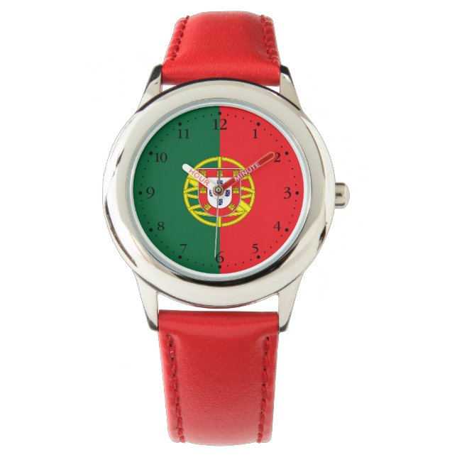 portugiesische Flagge Armbanduhr (Vorderseite)