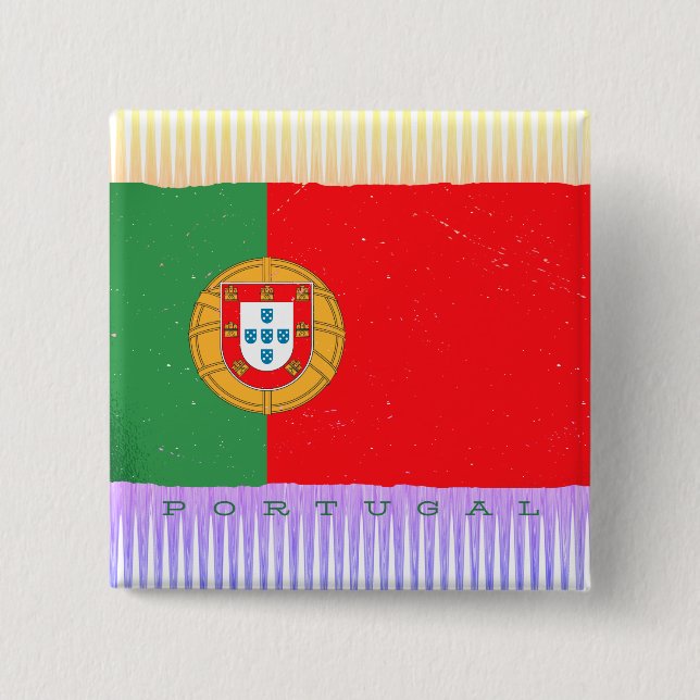 portugiesische Flagge Button (Vorderseite)