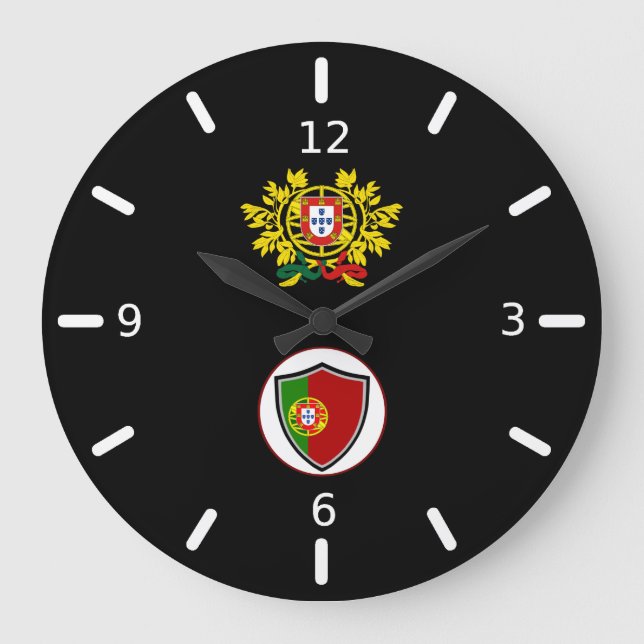 Portugiesische Flagge Emblem große Uhr (Vorderseite)