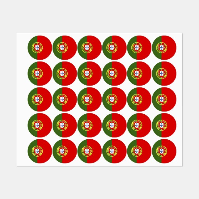 Portugiesische Flagge Etiketten (Blatt)